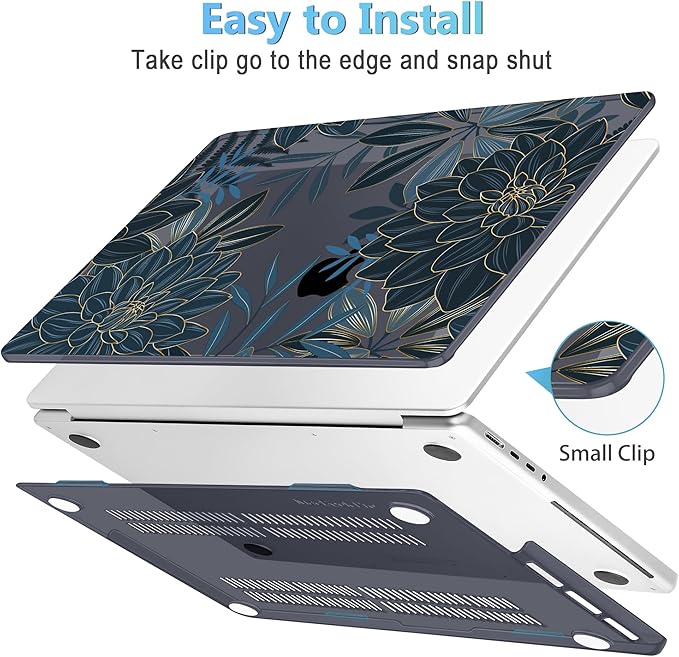 Mektron Case for 2026 M5 MacBook Pro 16 inch A3429 A3428 M4 A3403 A3186 M3 A2991 M2 A2780 M1 A2485 (2021-2025) Pro/Max with Liquid Retina XDR, Hard Shell Plastic Laptop Cover, Dahlia Flower C035