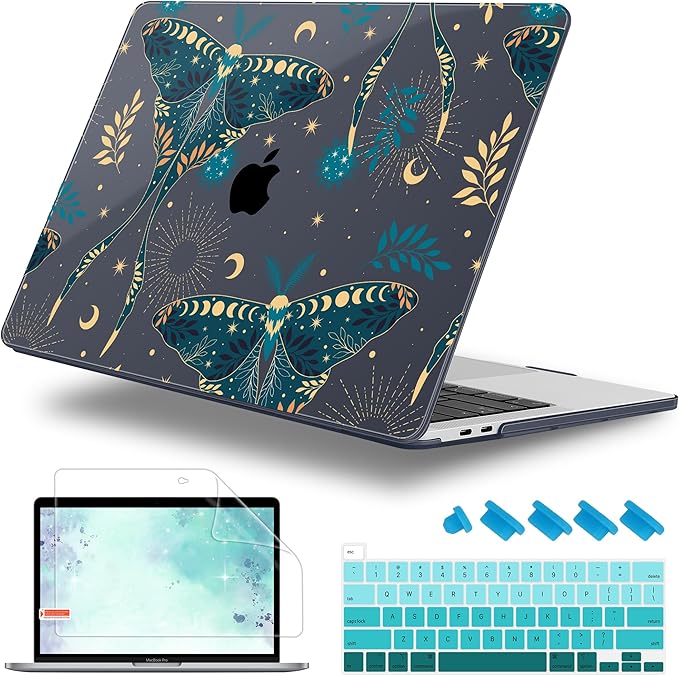 Lepeoac for MacBook Pro 16 inch Case 2019 2020 Release Model A2141, Plastic Hard Shell Cover with Keyboard Cover & Screen Protector for MacBook Pro 16 inch with Touch Bar & Touch ID - Butterfly P113