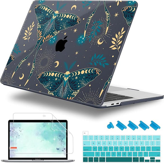 Lepeoac for MacBook Pro 16 inch Case 2019 2020 Release Model A2141, Plastic Hard Shell Cover with Keyboard Cover & Screen Protector for MacBook Pro 16 inch with Touch Bar & Touch ID - Butterfly P113