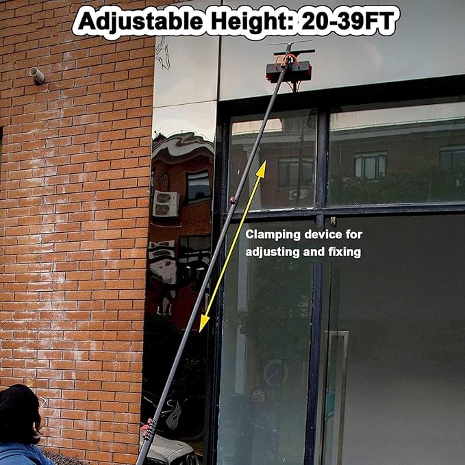 Window Cleaning Pole,High-Altitude Cleaning Brushes,Water Fed Telescopic Brush Conservatory Roof Cleaning Tools for Photovoltaic Panel Cleaning,7M,6M