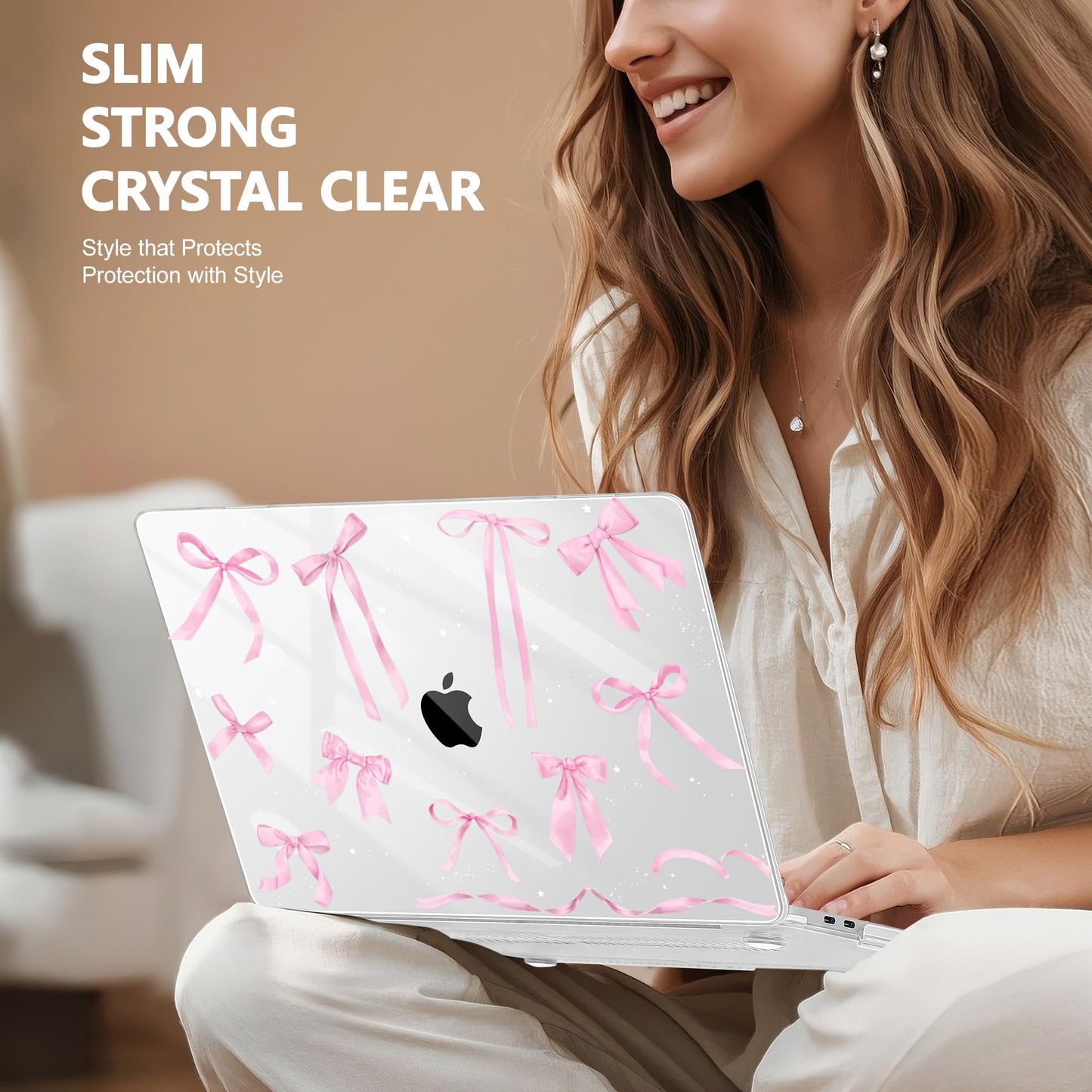 Lepeoac for MacBook Pro 16 inch Case 2019 2020 Release Model A2141, Plastic Hard Shell Cover with Keyboard Cover & Screen Protector for MacBook Pro 16 inch with Touch Bar & Touch ID, Bowknot