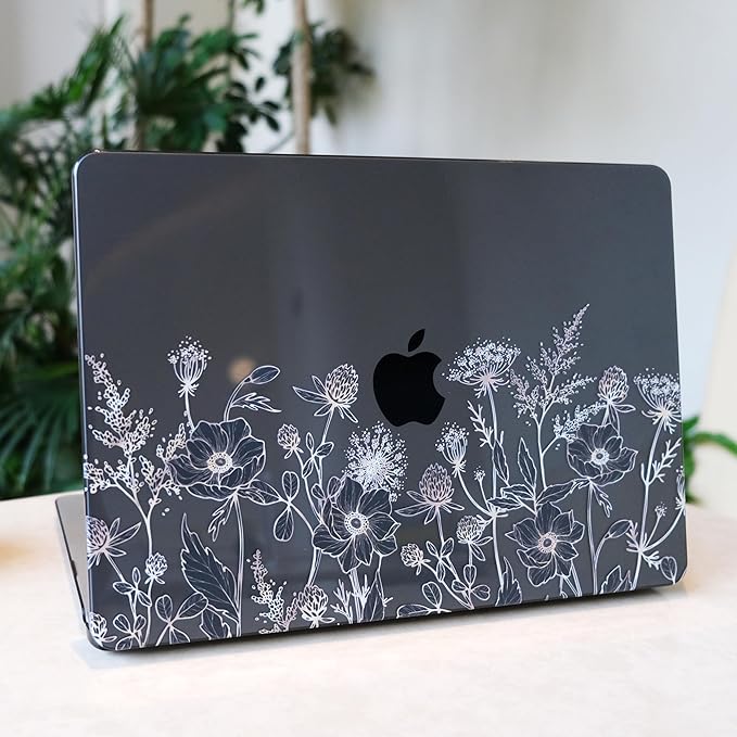MEEgoodo Case for M5/M4/M3/M2 MacBook Air 13 inch Case 2026 2025 2024 2022, Fit Model A3449/A3240/A3113/A2681, Laptop Hard Shell Compatible with MacBook Air 13.6-inch, Golden Flowers & Herbs