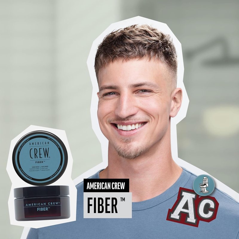 American Crew Men's Hair Fiber - High Hold, Low Shine Styling Gel | Travel Size 1.7 oz