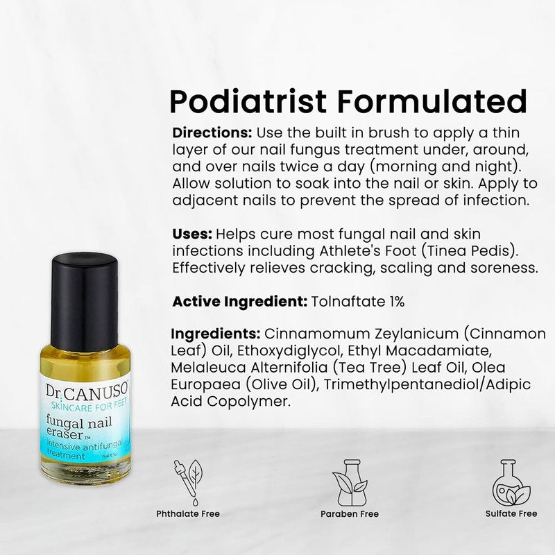 Dr. Canuso Antifungal Nail Treatment - Medical Strength Nail Oil for Damaged Nails with 1% Tolnaftate Solution
