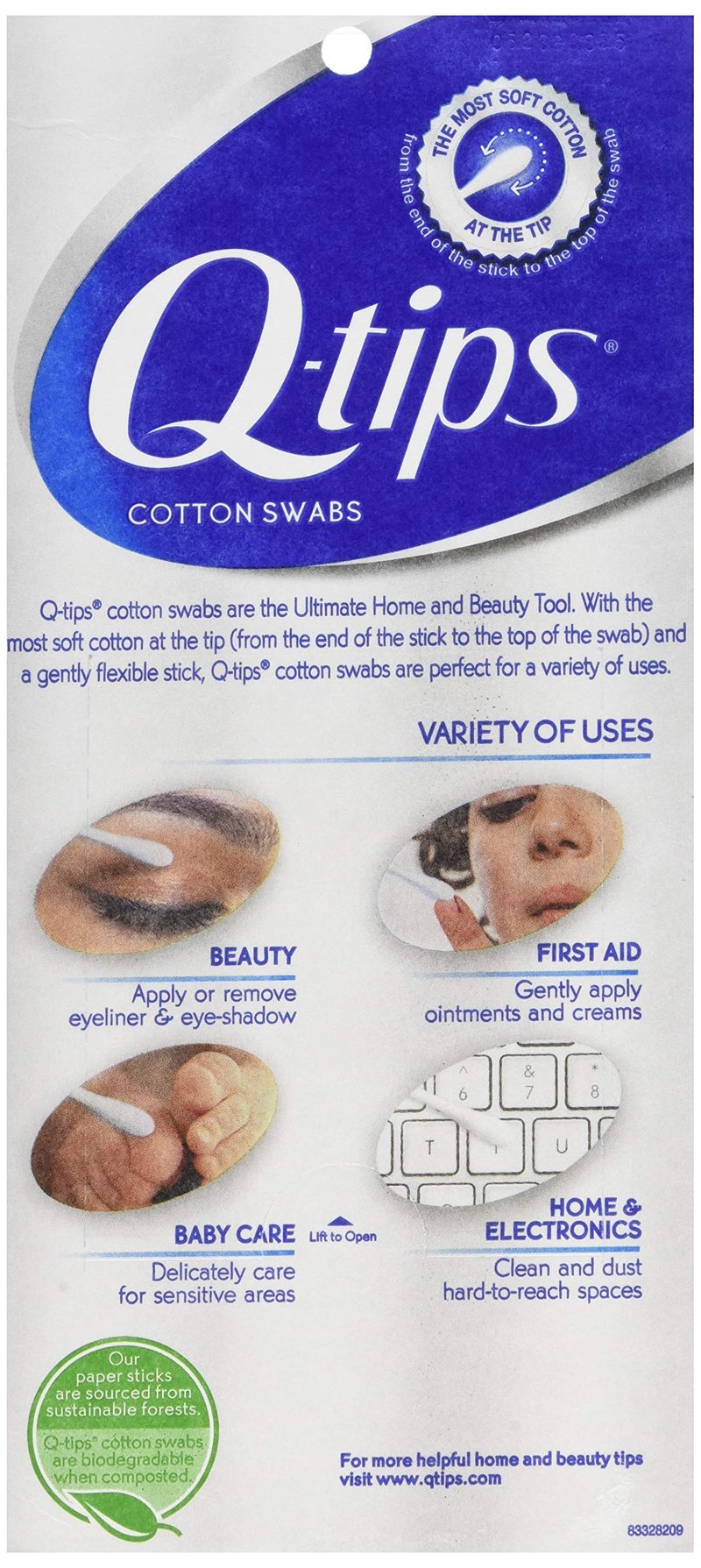 Q-tips Swabs 625 Each (Pack of 5)