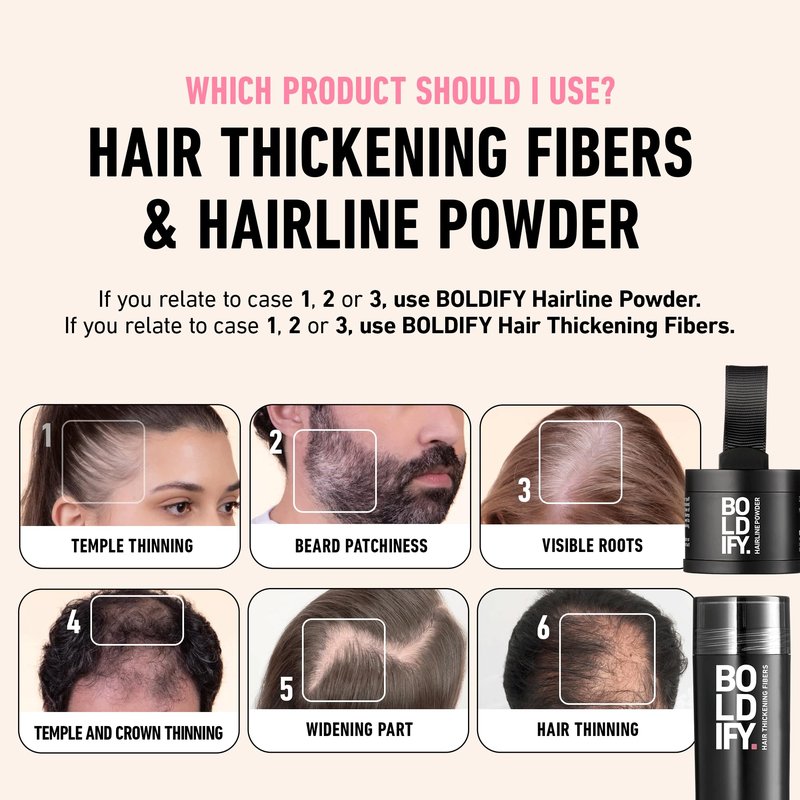 BOLDIFY Hairline Powder - Water-Resistant Root Touch Up Hair Color for Gray Coverage - 24-Hour Stain-Proof, Mess-Free Hair Powder for Thinning Hair - Dark Brown