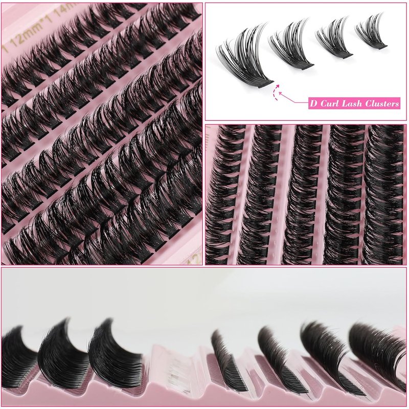 Eyelash Extension Kit - 167 Pieces DIY Individual Eyelashes | D Curl 8-16mm with Bond & Remover