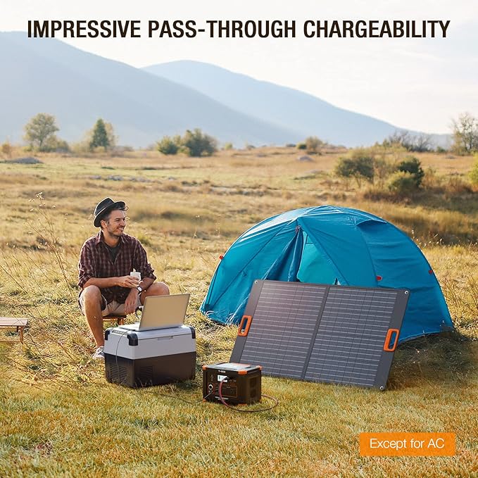 500W Portable Power Station, Solar Generator 519.48Wh (Peak 1000W) Lithium Battery Power Generator with 2 * 120V AC Outlets, Mobile Battery Backup Pack for RV Trip Camping, Outdoor Adventure, Home