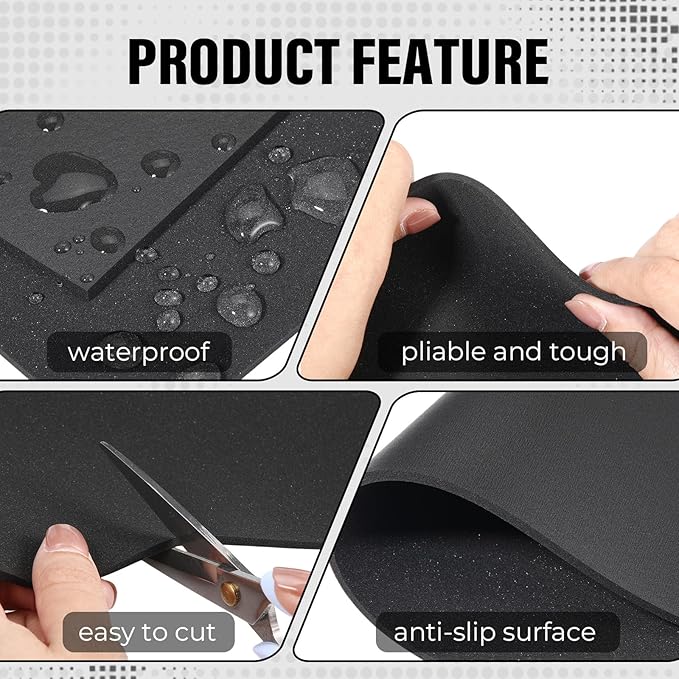 Relaxweex Keyboard Foam for Mechanical Keyboard, Sound Dampening Foam Free Cutting Key Board Mat Foams Black for Key Board Bottom Office Desk Home, 20" x 6"(3mm Thick)