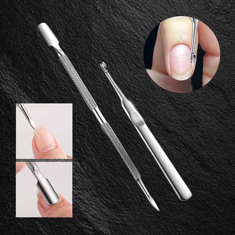 Cmetta Cuticle Nipper, Polished Coated Durable Trimmer with Pusher, Nail Clipper with Fine Edge, Comfort Grip Cuticle Cutter and Remover Tool Kit for Nail Care (Yellow+ Rose+ Pusher)