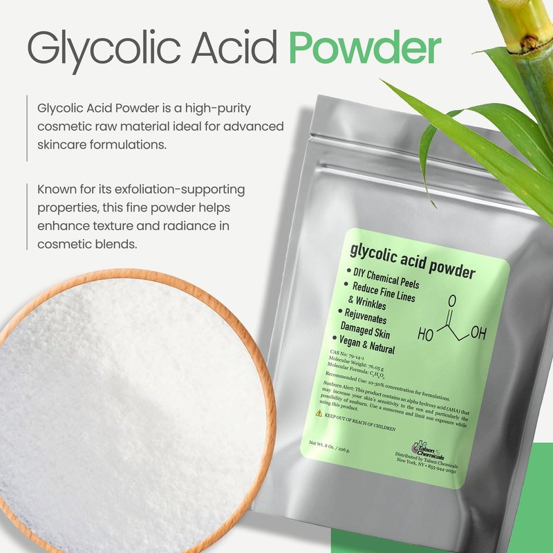 Talsen Chemicals Glycolic Acid Powder DIY Glycolic Crystal Powder is Pure, DIY Cosmetics (4 Oz/113 grams)