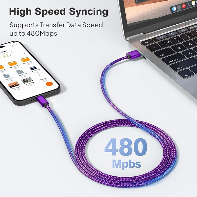 Elebase Charger Cord for AirPods Pro 3, USB A to USB C Cable 3Pack (1.5/3.3/6.6FT), Multi Length Type C Charging Cord for AirPods 4/Pro 2, iPhone 17/16/15, Samsung S26/S25