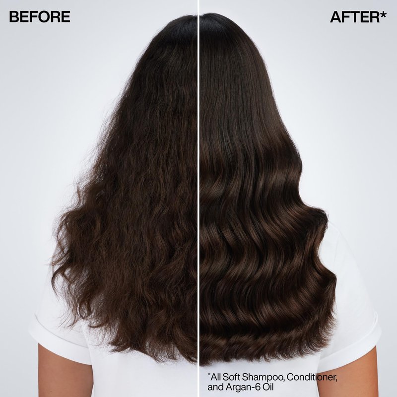 Redken All Soft Shampoo - Moisturizes & Hydrates Dry, Brittle Hair, Gently Cleanses & Softens, Adds Shine, With Argan Oil, Safe For Color-Treated Hair, Sulfate Free