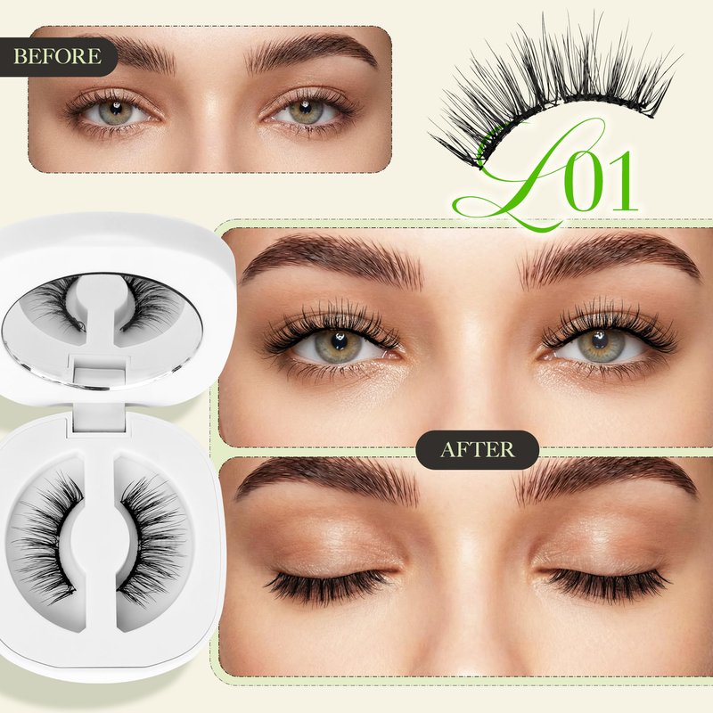 LASHVIEW Upgrade Soft Magnetic Eyelashes with Applicator, Reusable Magnetic Lashes Natural Look, No Glue Needed, Windproof & Waterproof for All-Day Comfort (L01)
