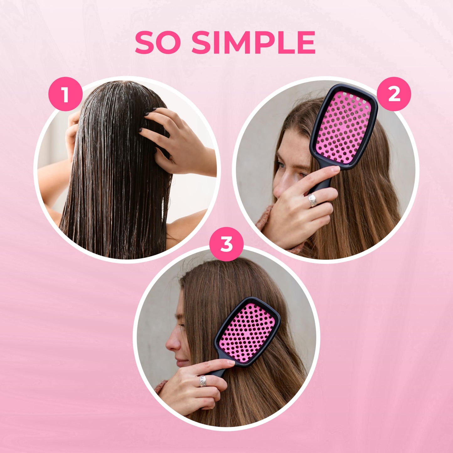 FHI Heat UNbrush Detangling Brush for Pain-Free Brushing on All Wet or Dry Hair Types — Durable DuoFlex Anti-Static Bristles, Lightweight Handle, Vented Hair Brush, Cherry Blossom