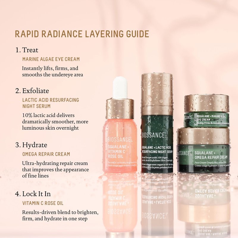 Biossance Rapid Radiance Set, Clean Skincare Gift for Glowing Skin, Valentine’s Day Beauty Gift for Her