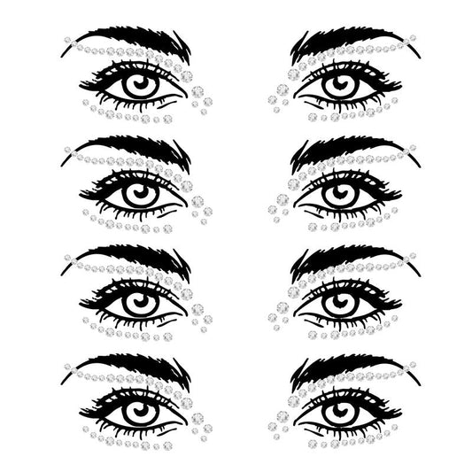 Face Gems – Face Jewels - Self-Adhesive Rhinestone Face Jewels for Makeup, Party & Rave Looks - Eye Gems, Face Glitter, Festival Face Gems, Glitter Tattoo, Self- Adhesive Festival Gems (Clear)