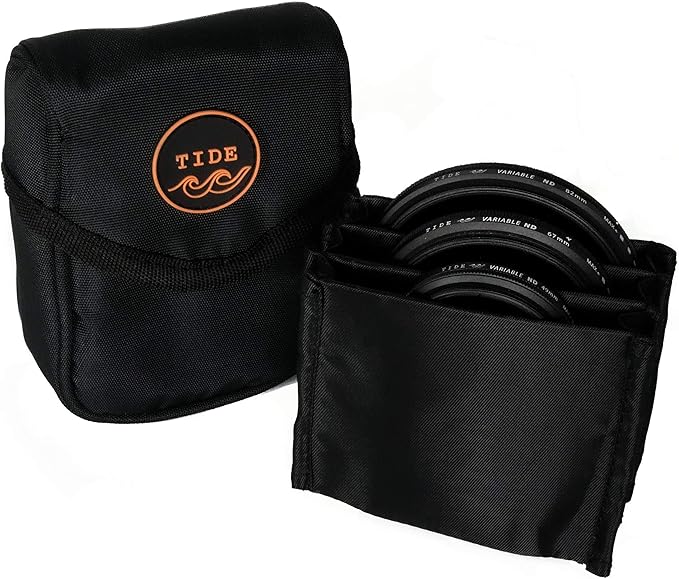 Tide Optics Lens Filter Pouch | Holds 5 Filters Up to 86mm | Water & Dust Resistant Durable Protective Case with Removable Inner Lining