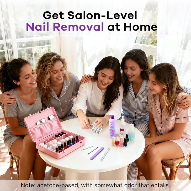 Glamonade Acetone Nail Polish Remover: Professional Gel Polish Remover for Nails - Gel Nail Polish Remover for Removal of Gel/Glue/Artificial nail - with Grape Seed Oil for Gentle Removal(8 Fl Oz)