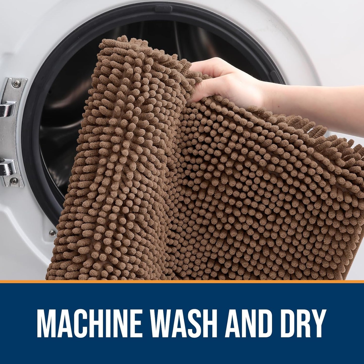 OLANLY Dog Door Mat - Absorbent Non-Slip Mud Mat for Indoor Use | 30x20 Mocha, Quick Dry Chenille