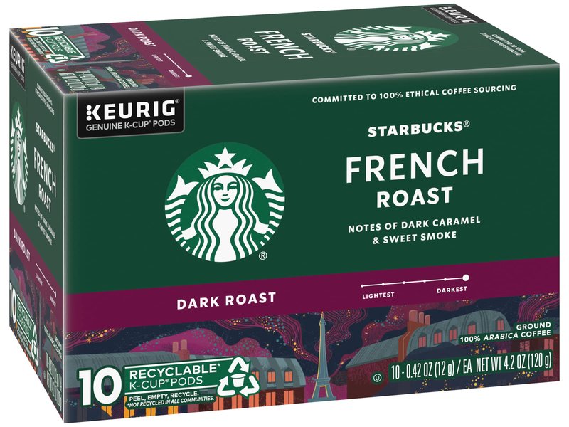 Starbucks Coffee K-Cup Pods, French Roast, Dark Roast Ground Coffee K-Cups for Keurig Brewers, 100% Arabica Coffee, 10 CT K-Cup Pods/Box (Pack of 3 Boxes)
