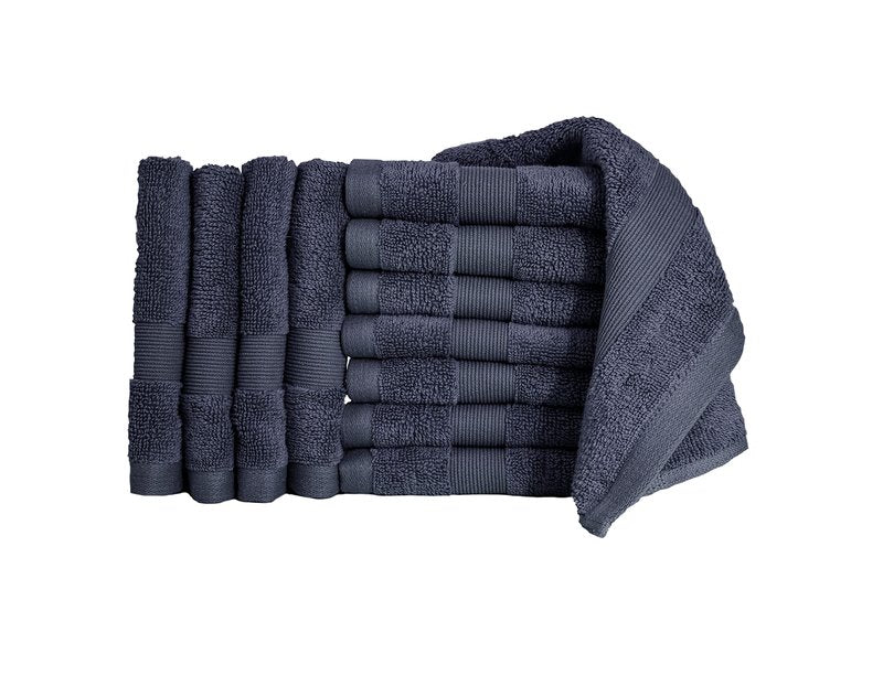 Bennett & Shea Home 12-Piece Luxury Washcloths, 100% Turkish Cotton Loops, Premium Towels for Bathroom, Highly Absorbent and Quick Dry Bath Towels, Extra Soft Towel Set, Night Sky