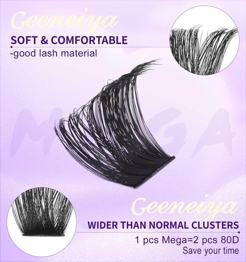 Geeneiya 5 Styles Lash Clusters Kit, GLITZ/MANGA/WIWI/BOTTOM Cluster Eyelash Extensions, 3D Wispy Lashes Kit with Lash Bond and Seal, Remover and Lash Extension Tools for Beginners, DIY at Home Easily