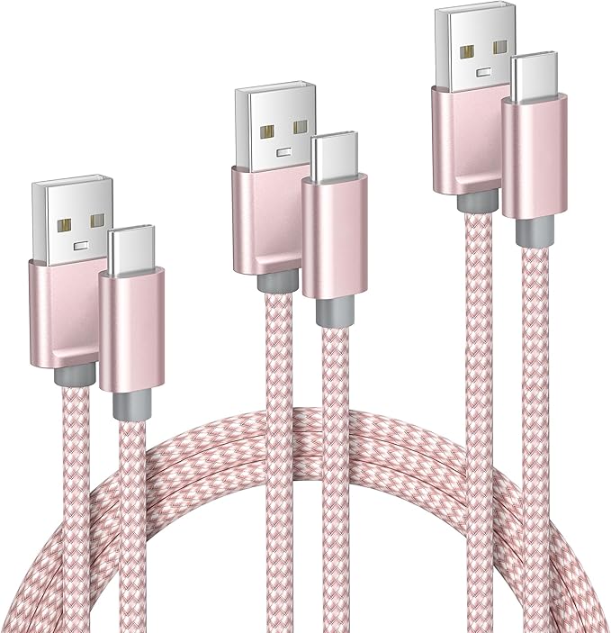 Elebase for iPhone 17 16 Pro Max Charging Cable 1.5/3.3/6.6FT 3Pack,USB A to Type C Car Charger Cord,USBC Power Cable for New Apple iPad 10 10th Mini 8 8th 7 7th Air 5 6 6th Airpods 4 4th Generation