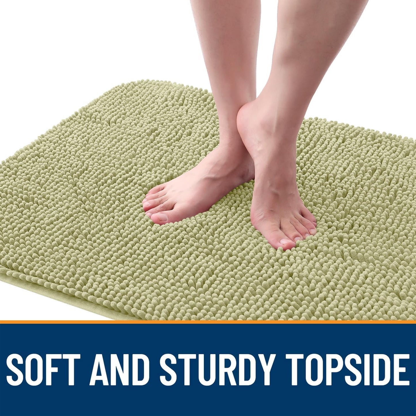 OLANLY Dog Door Mat - Absorbent Non-Slip Mud Mat for Indoor Use | 54x32, Quick Dry Chenille, Vanilla