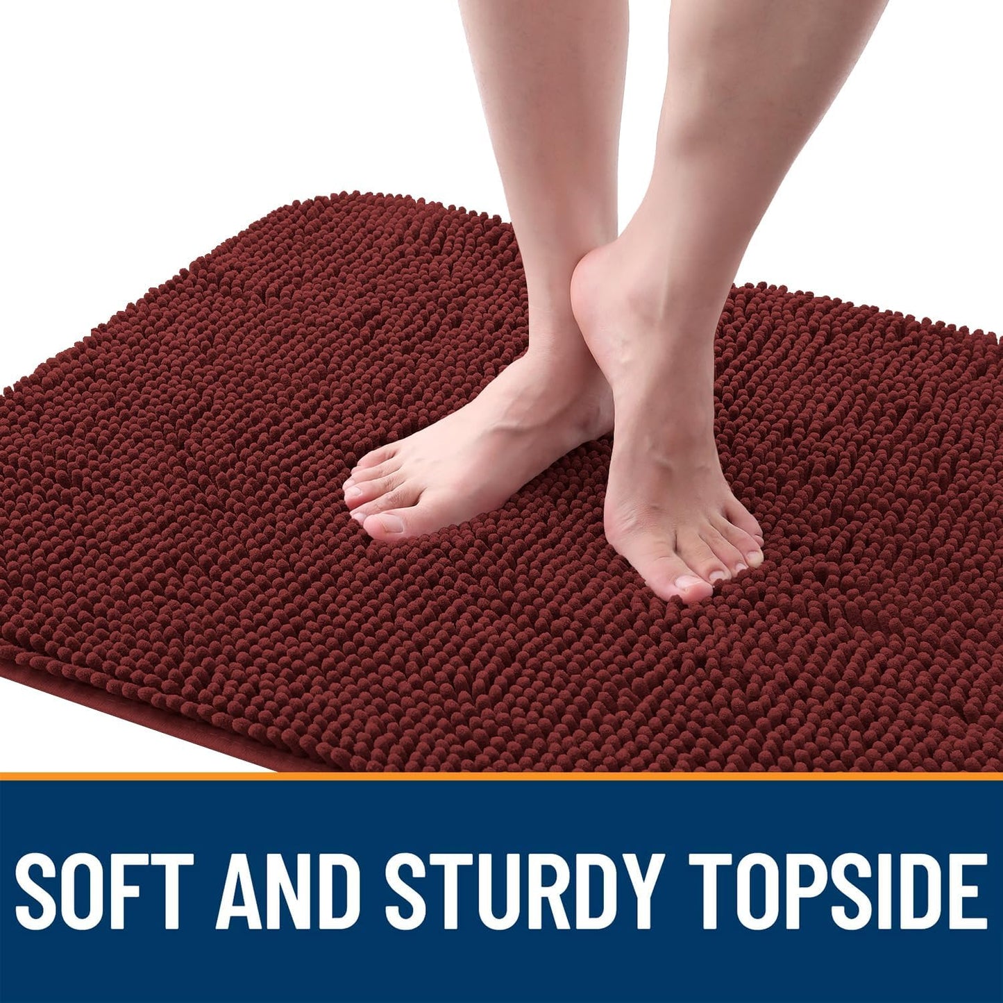 OLANLY Dog Door Mat - Absorbent Non-Slip Washable Doormat for Muddy Paws | 45x27, Caramel Russet
