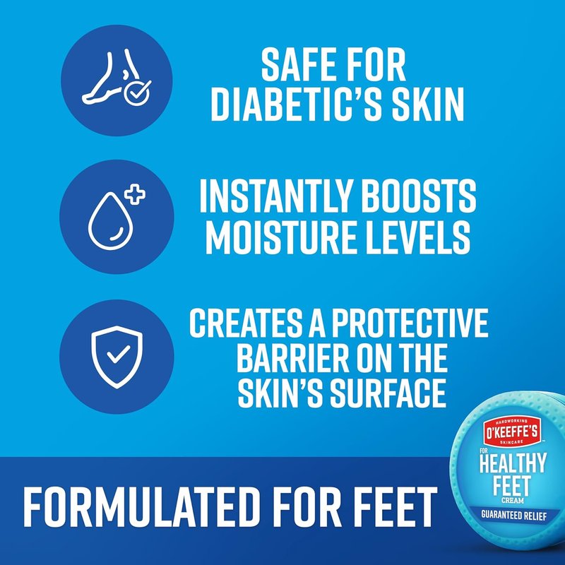 O'Keeffe's Foot Cream for Healthy Feet - 3.2 oz Jar | Repair Extremely Cracked, Dry Skin