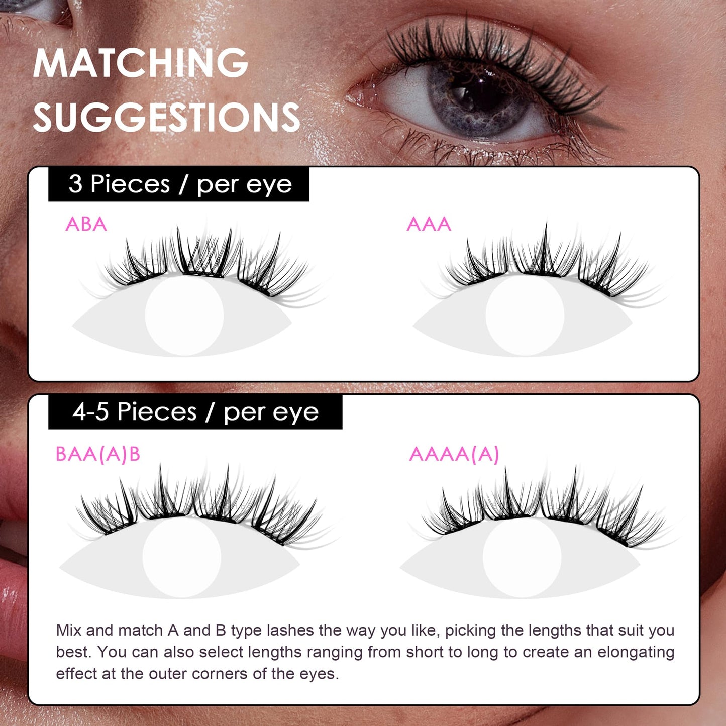 SEEDEW Lash Clusters, 100 Pieces DIY Eyelash Extensions, Individual Cluster Lashes, Super Thin Band, No Glue Needed Resuable Soft Natural Self Adhesive Lashes at Home(ABA-C Curl-MIX10-16mm-Black)