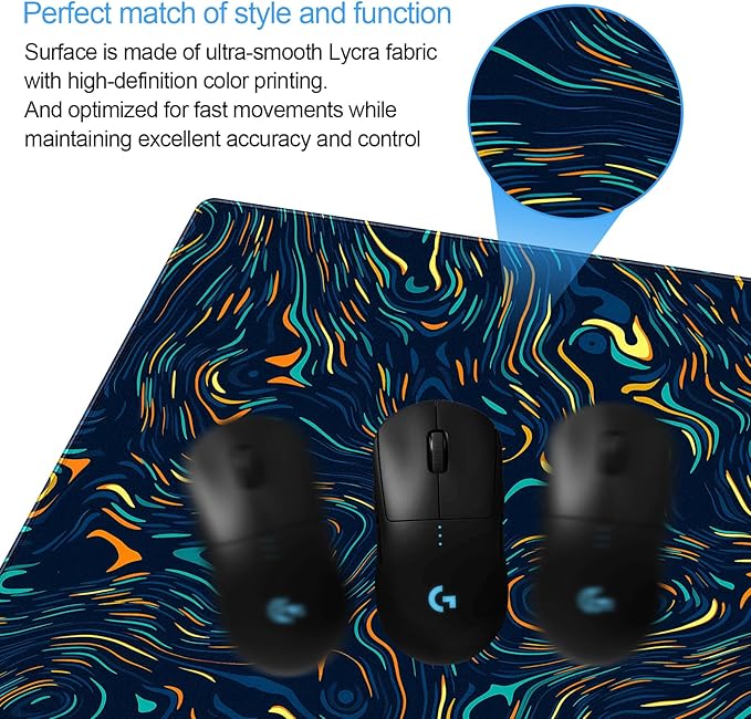 Abstract Swirl Desk Mat, XXL Large Gaming Mouse Pad