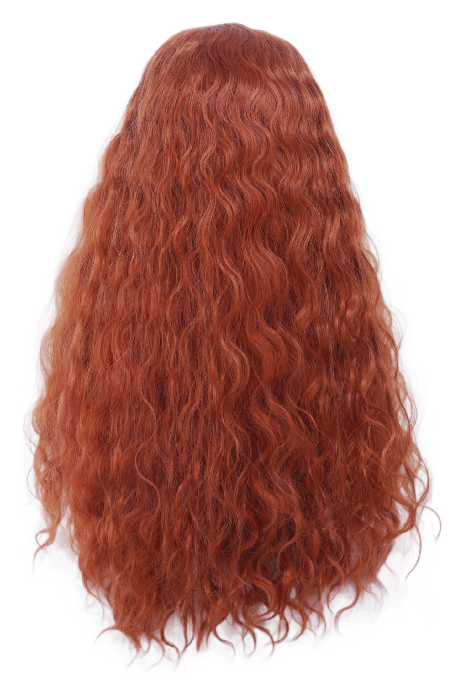 Gerulyss Long Ginger Wig for Women Retro Copper Red Curly Wig with bangs Auburn Vintage Wig for Halloween,Daily Use