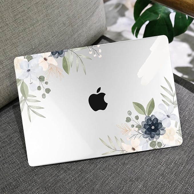 MEEgoodo for M5/M4/M3/M2 MacBook Air 15 inch Case 2026 2025 2024 2023, Case Fit Model (A3448/A3241/A3114/A2941) for MacBook Air 15.3 inch, Vintage Floral