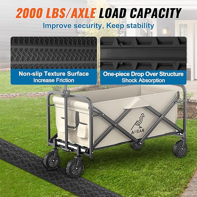 VEVOR 2 PCs Thermoplastic Rubber Drop Over Cable Cover Ramp, 2,000 lbs/axle Load Capacity, Heavy Duty Cable Hose Protector Ramp, Floor Cord Cover for High Walking Traffic Areas Home Office Warehouse