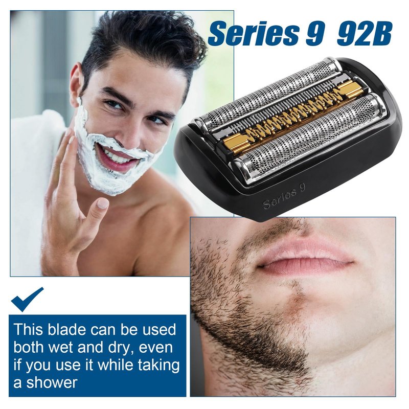 92B Series 9 Electric Shaver Replacement Head Accessories for Braun S9 Foil & Cutter Razor Heads – Foil & Cutter for S9 9290cc/9370cc/9390cc, Close Shave & Hypoallergenic, Wet/Dry Use