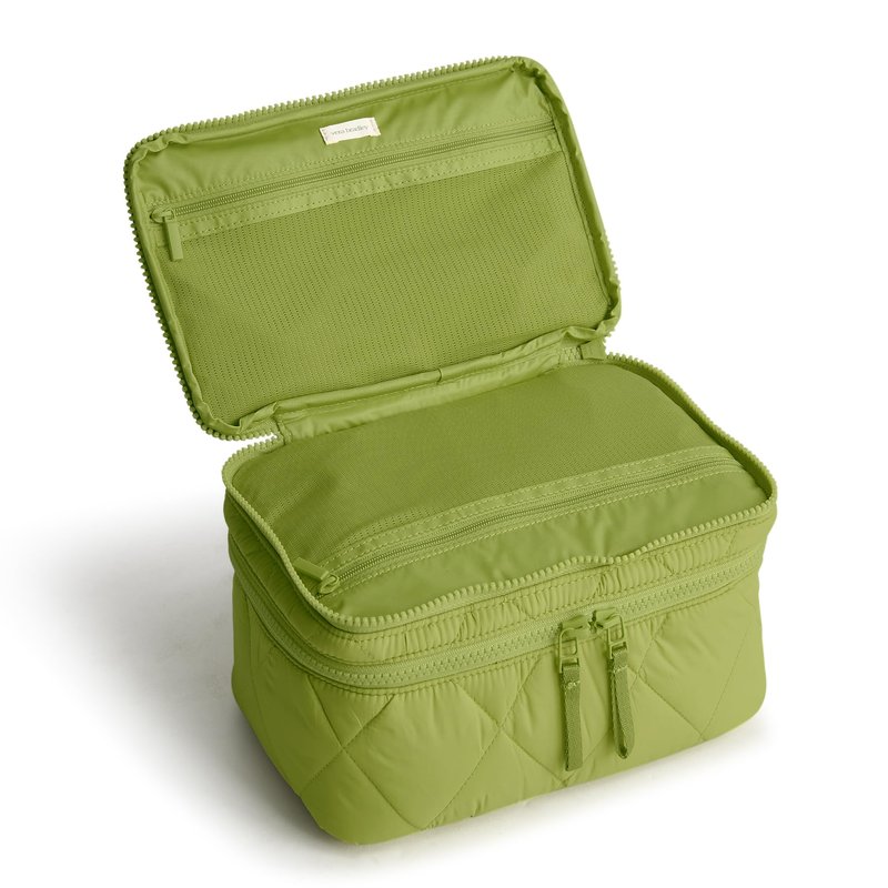 Vera Bradley Women's Featherweight Brush Up Cosmetic Case, Spinach Green, One Size