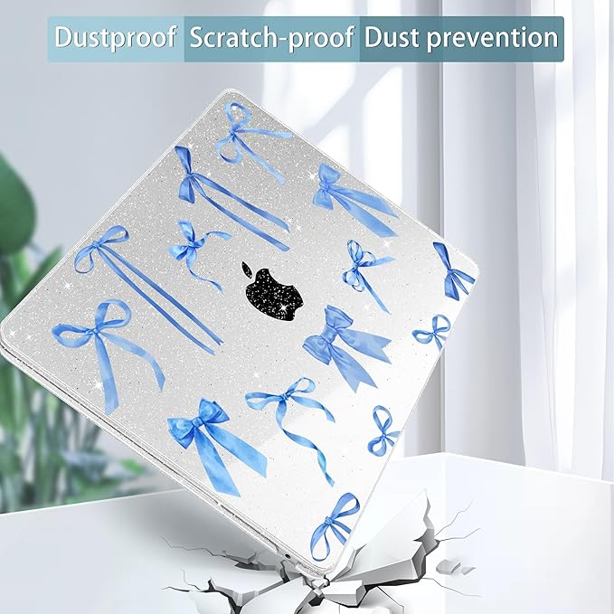 May Chen Case for MacBook Air 13/13.6 inch M5 A3449 M4 A3240 M3 A3113 M2 A2681, 2026 2025 2024-2022, Plastic Hard Shell with Keyboard Cover & Screec Protector, Watercolor Bows