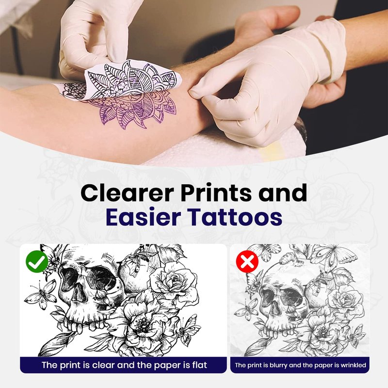 Tattoo Stencil Printer Machine,2026 Newly Upgraded Thermal Portable Wireless Bluetooth Printer,for Tattoo Artists&Beginners,with Transfer Paper and Thermal Paper,Compatible with Phone&PC (Black)