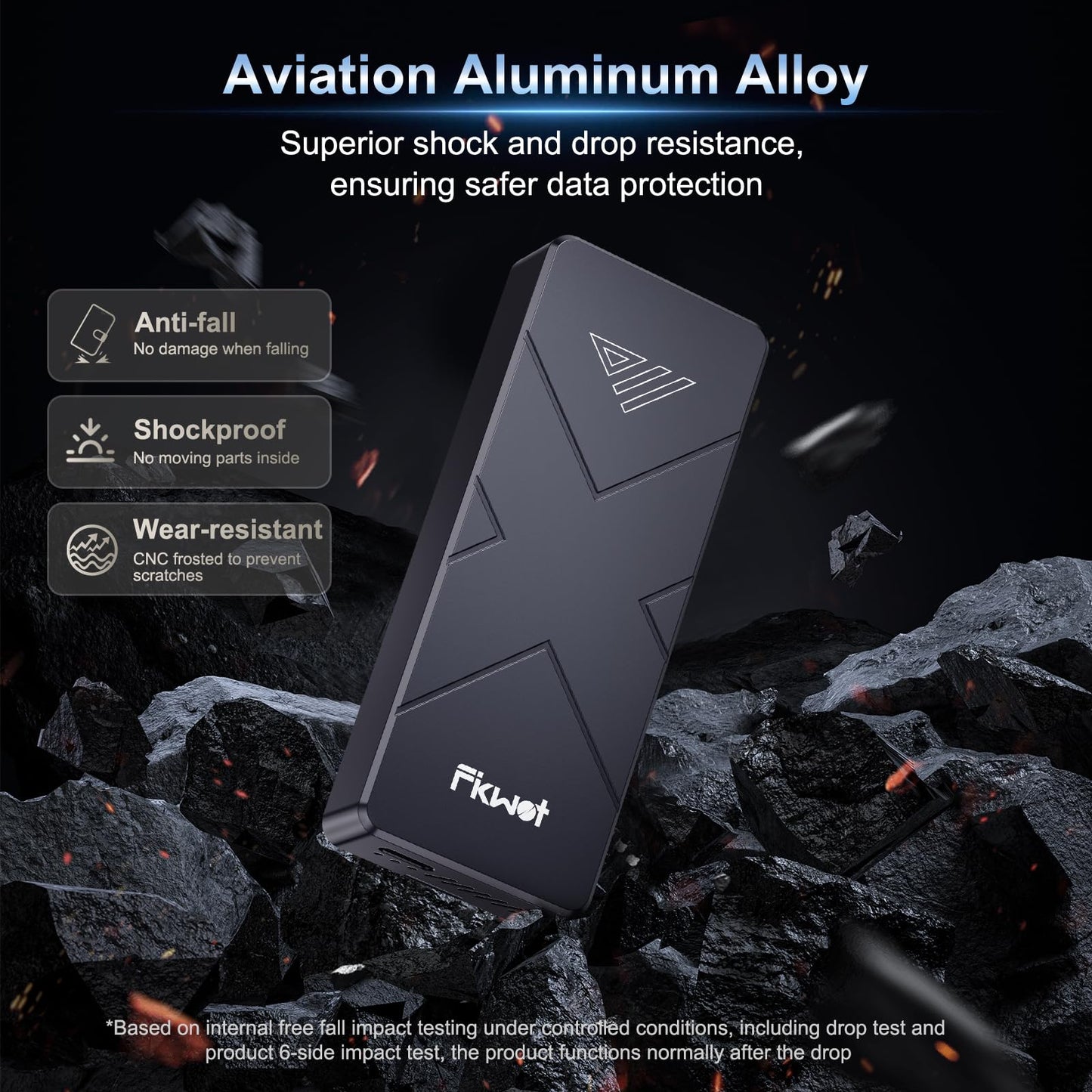 500GB External SSD, USB4 40Gbps Portable SSD 2TB with Cooling Fan, Up to 3700MB/s, External Solid State Drives Compatible with Mac mini, iPhone 15/16 Series, Tablets, MacBook, iPad, iMac, etc(FP110)