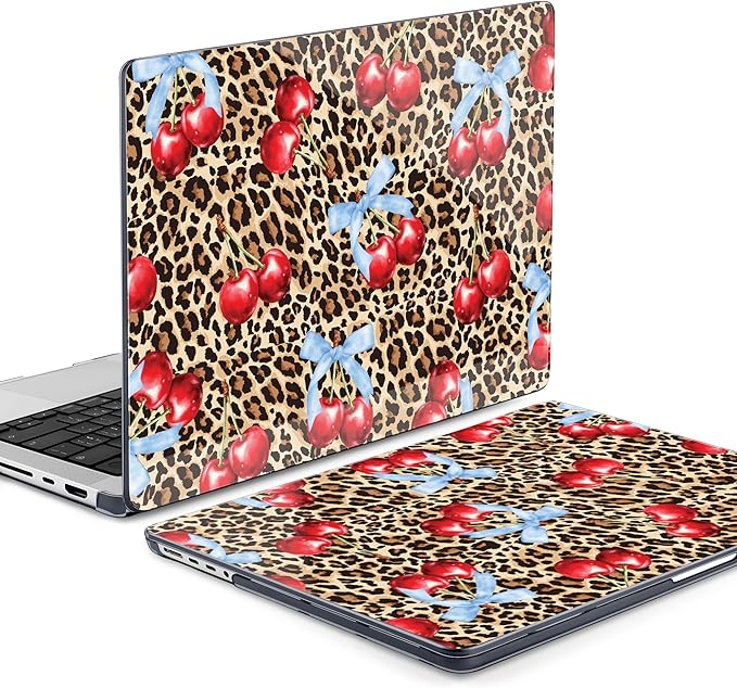DONGKE Compatible with MacBook Pro 16 Inch Case (2026-2021 Release, M5 M4 M3 M2 M1 Pro/Max Chip), Plastic Hard Shell Cover with Keyboard Cover & Screen Protector for MacBook Pro 16", Leopard & Cherry