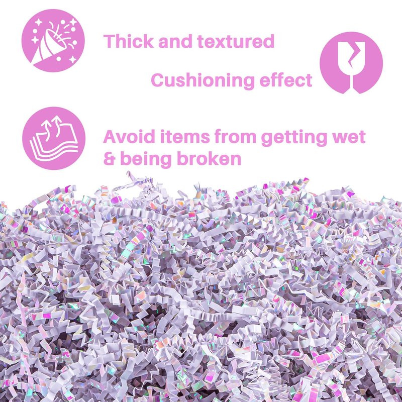 Sukh Diamond White Crinkle Paper Filler - Shredded Crinkle Cut Paper for Gift Baskets & Boxes, Protective Ornament Stuffing Grass for Wedding, Christmas, Valentine's Day, Birthday, Easter, Beauty 5OZ