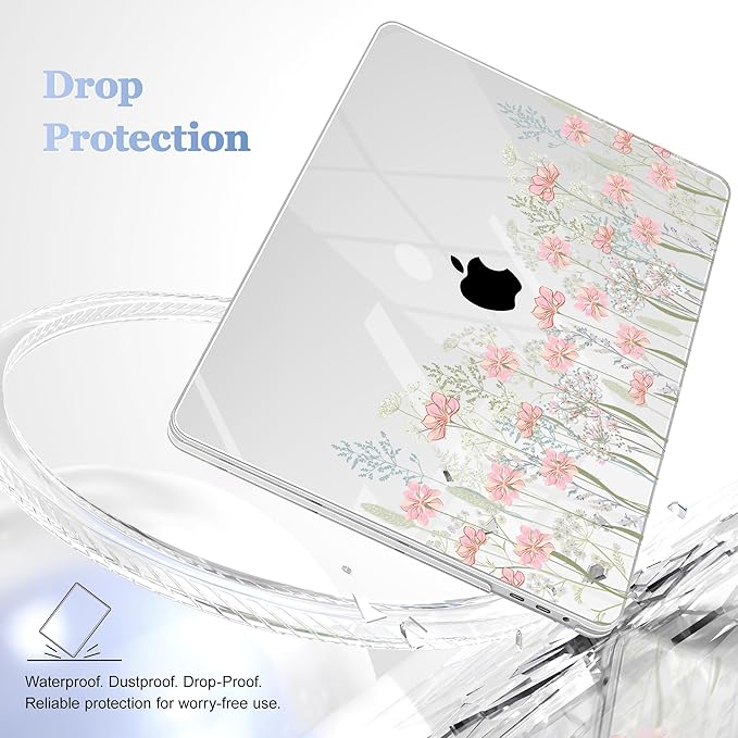 Lepeoac for MacBook Pro 16 inch Case 2019 2020 Release Model A2141, Plastic Hard Shell Cover with Keyboard Cover & Screen Protector for MacBook Pro 16 inch with Touch Bar & Touch ID, Floral C322