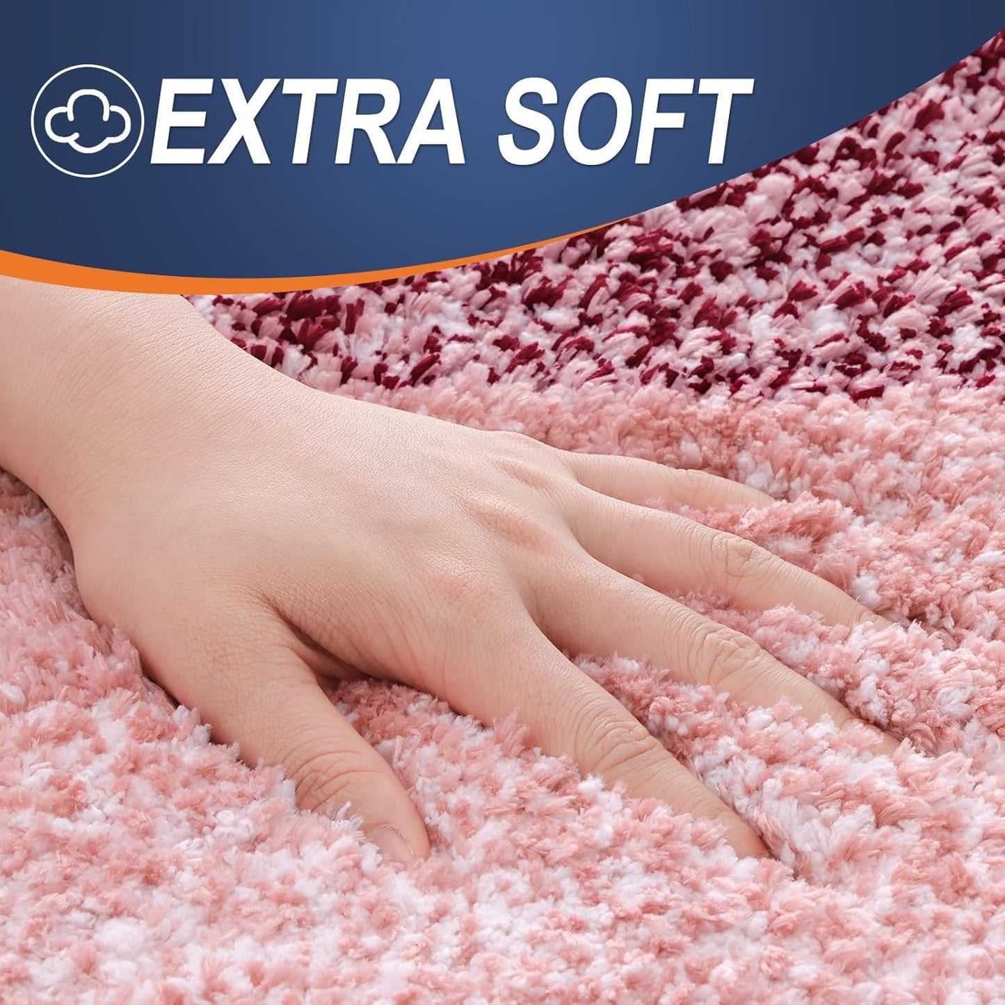 OLANLY Bathroom Runner Rug - Extra Soft Microfiber Mat | Quick-Dry, Washable, 44x24 Inches, Red