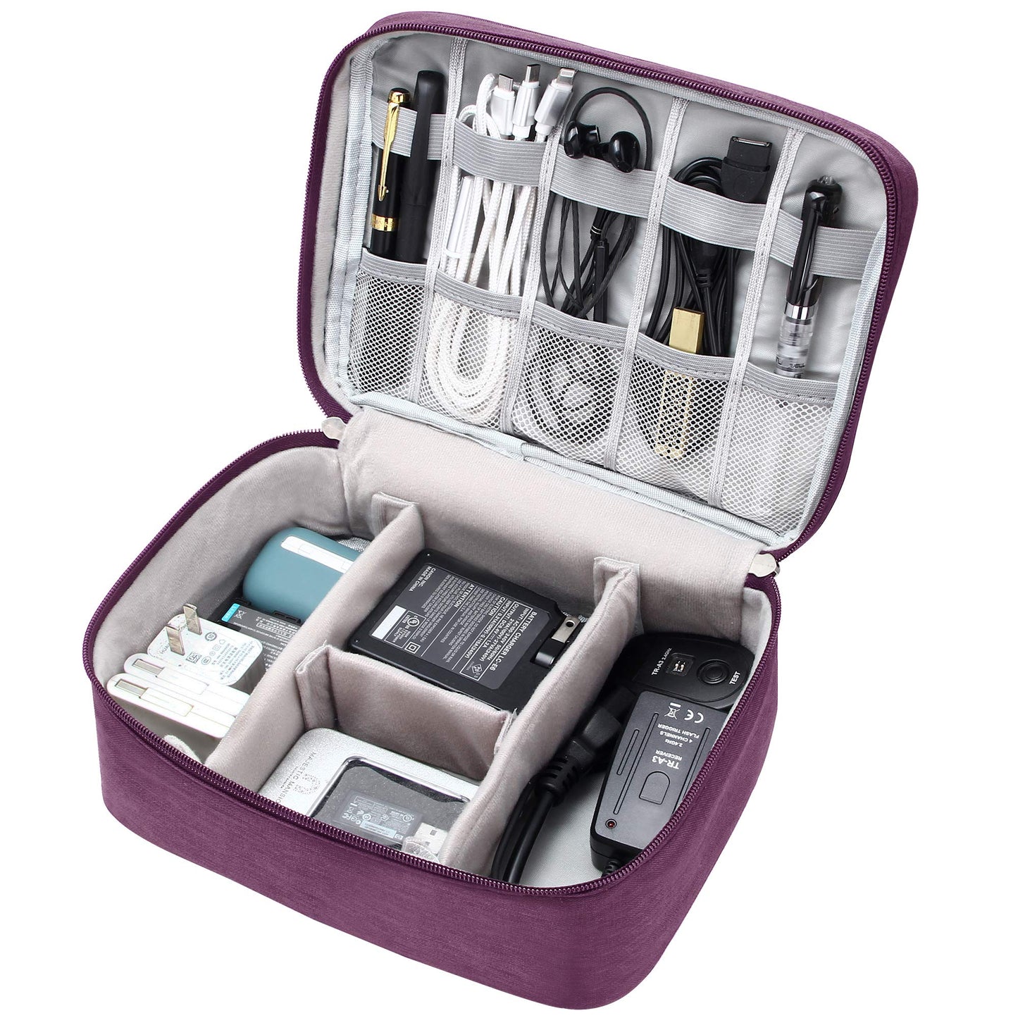 VOCUS Electronics Organizer Travel Cable Organizer Bag for Electronics Accessories, Portable Tech Carring Large Storage Case for Charger, Cord, Power Bank, Hardware