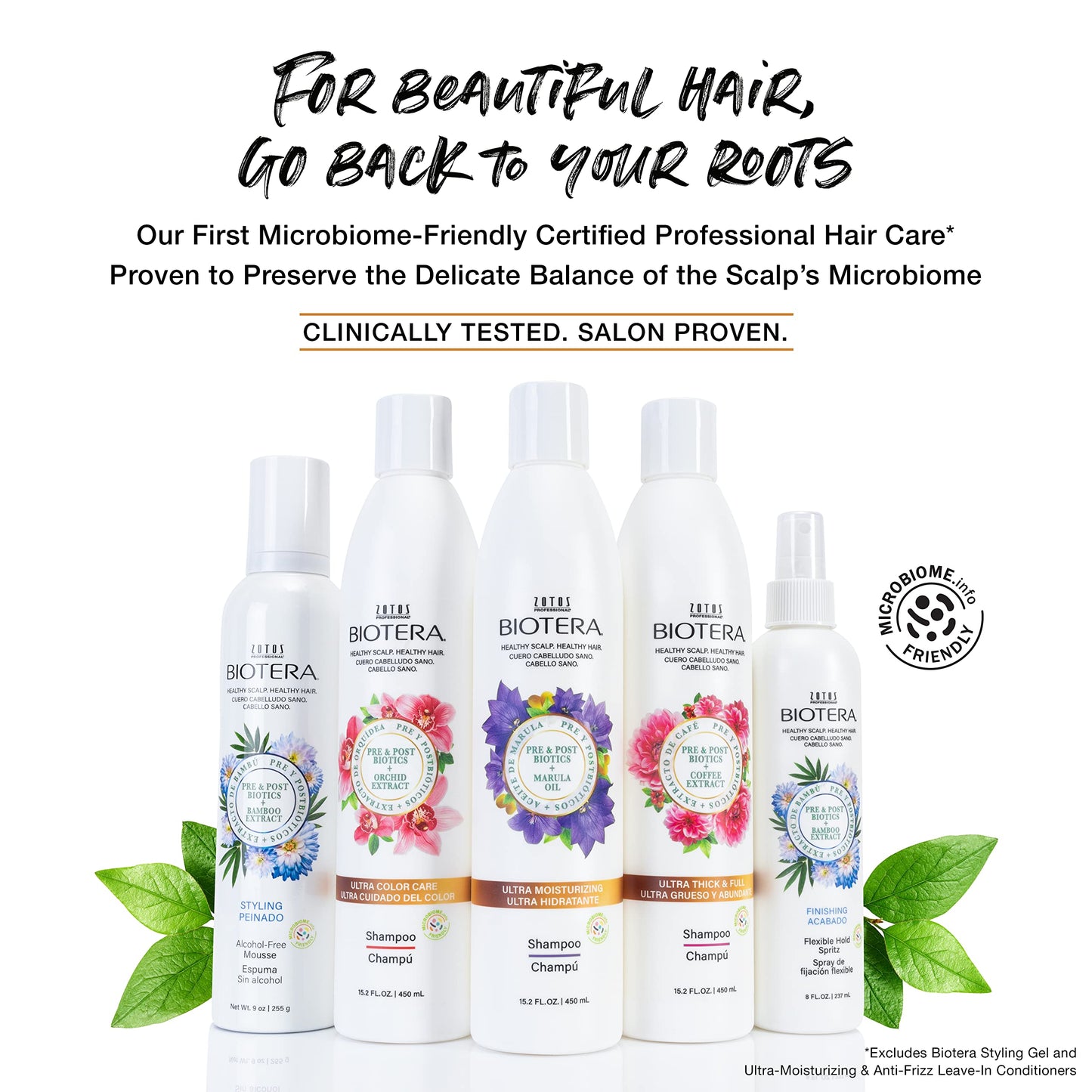 BIOTERA Anti Frizz Intense Smoothing Shampoo & Conditioner & Leave-In | Frizzy or Unruly Hair | Microbiome Friendly | Vegan & Cruelty Free | Paraben Free | Color-Safe | 15.2 Fl Oz