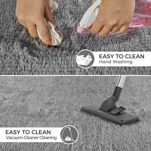 5X8 Ultra Soft Rug for Living Room, 5X8 Fluffy Shag Area Rug for Bedroom, Modern Shaggy Carpets Fuzzy Rug for Teens Dorm Nursery Home Decor Aesthetic, Upgrade Anti-Skid Durable, Grey