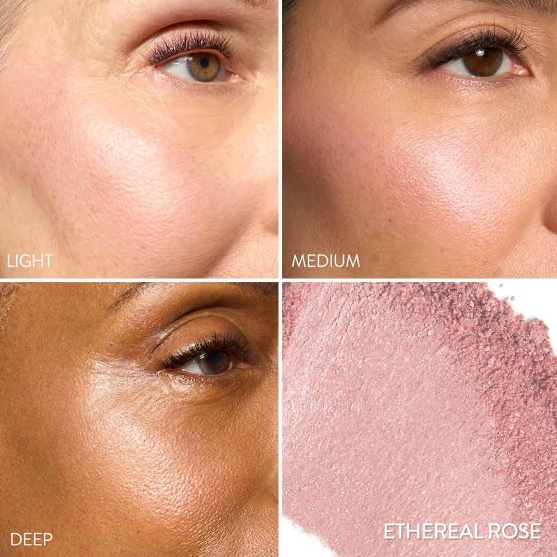 LAURA GELLER NEW YORK Baked Blush-n-Brighten Marbleized Blush + Angled Brush, Ethereal Rose