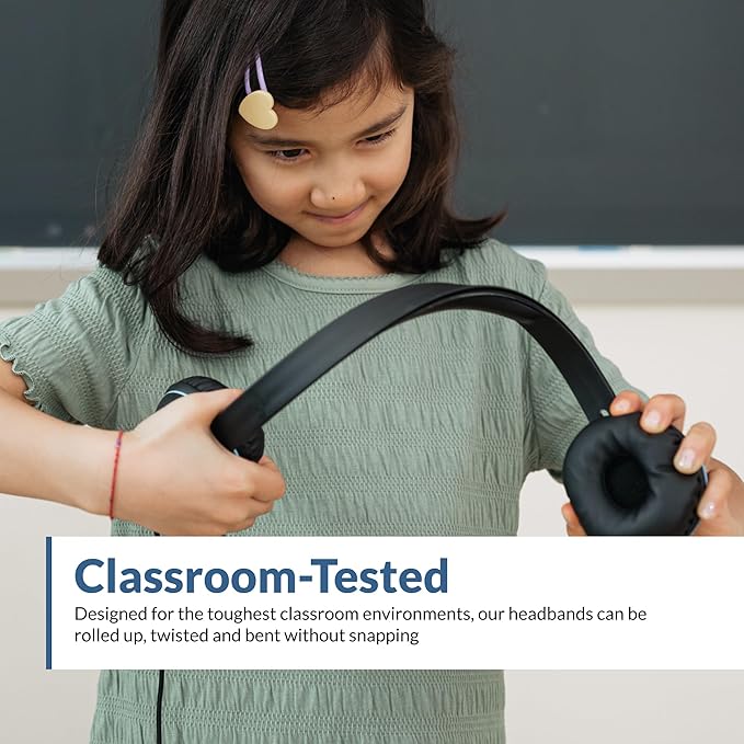 Cyber Acoustics USB-C Stereo Headset (AC-5014-5) – Durable, Crisp, and Clear Communication in Classrooms and at Home; in-Line Controls for Volume and Mic Mute - 5 Pack